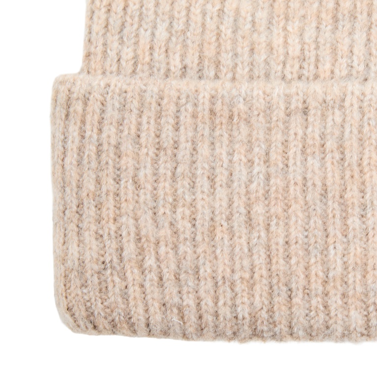 Rib-knit beanie "Bim" Beige Melange